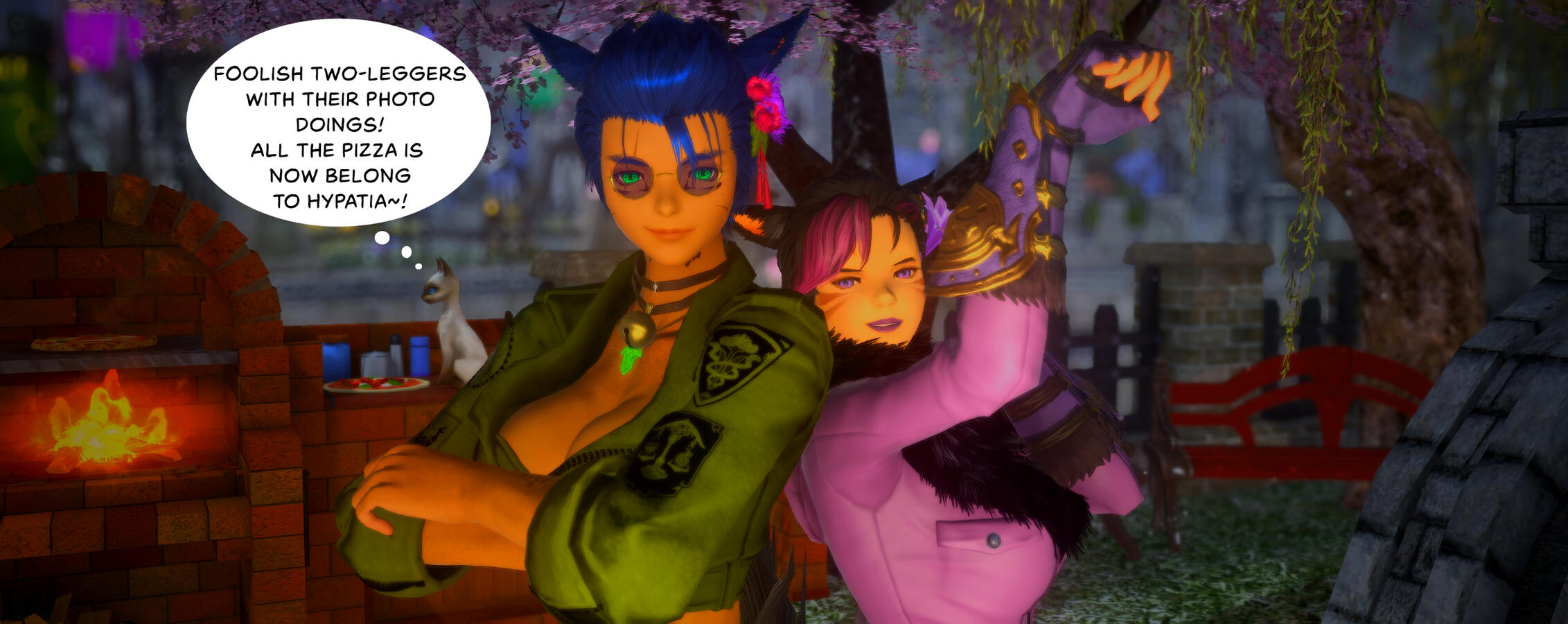 Hypatia stealing the Pizza