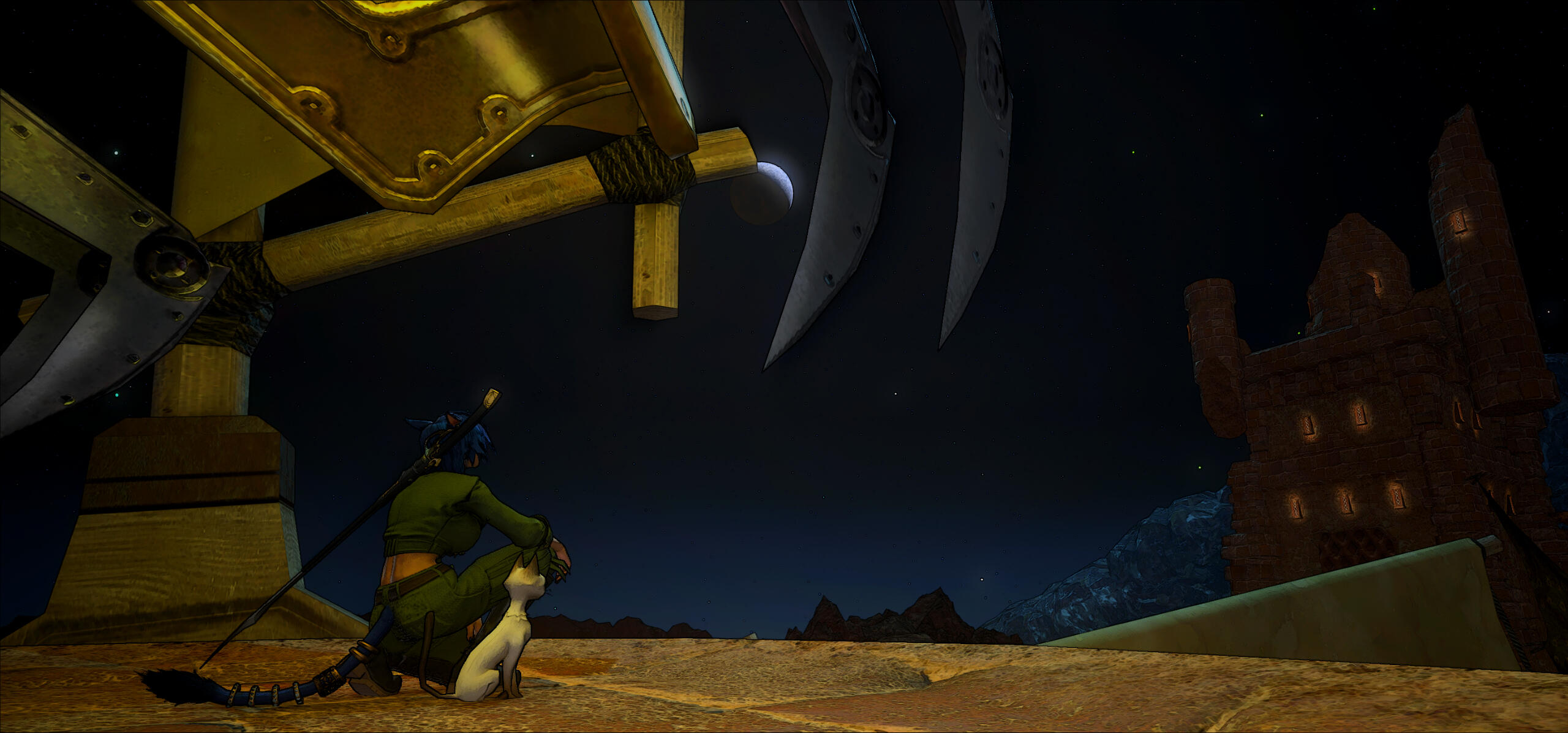 Old Model Magitek Predator, Aellae, and Hypatia, looking at the flood of light in the distance.